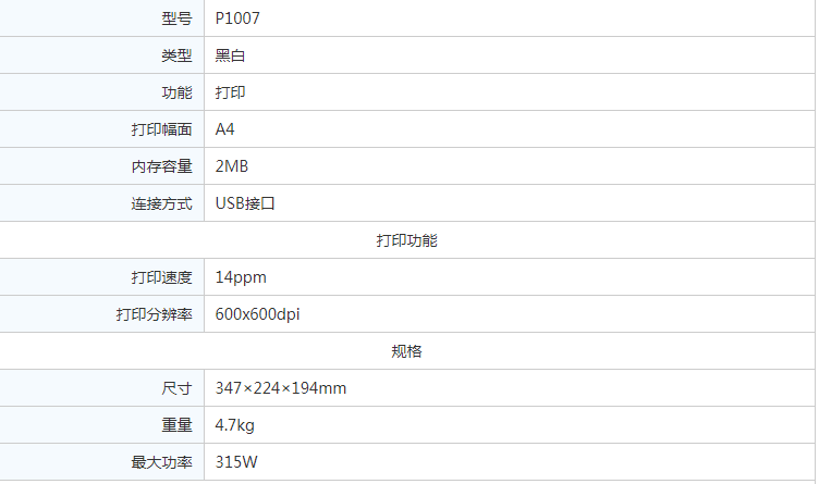 惠普1007